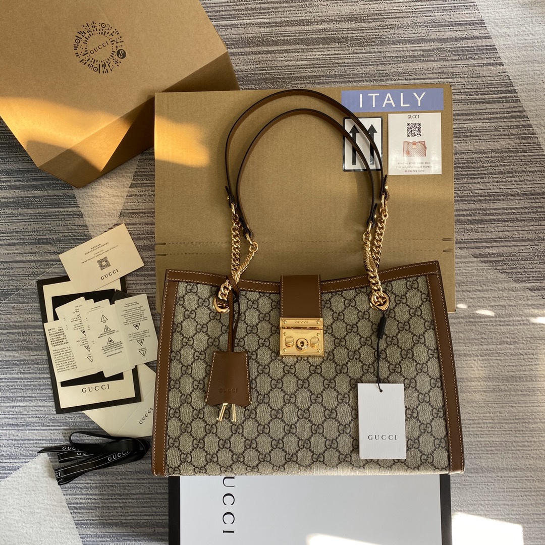 Gucci Padlock Medium GG Shoulder Bag 479197 Brown